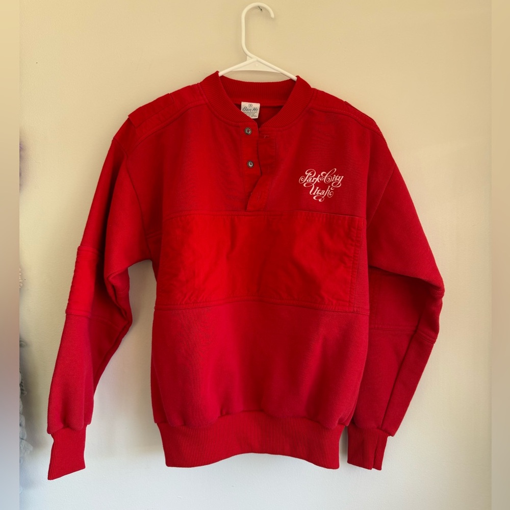 SOLD Vintage Park City Ski Resort Red Crewneck Long Sleeve Sweatshirt Sweater